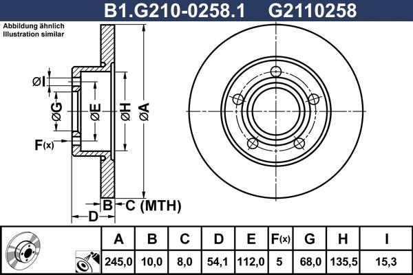 Galfer B1.G210-0258.1 - Тормозной диск autospares.lv