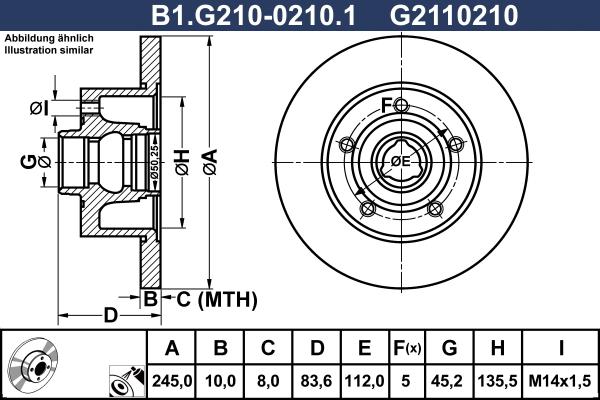 Galfer B1.G210-0210.1 - Тормозной диск autospares.lv