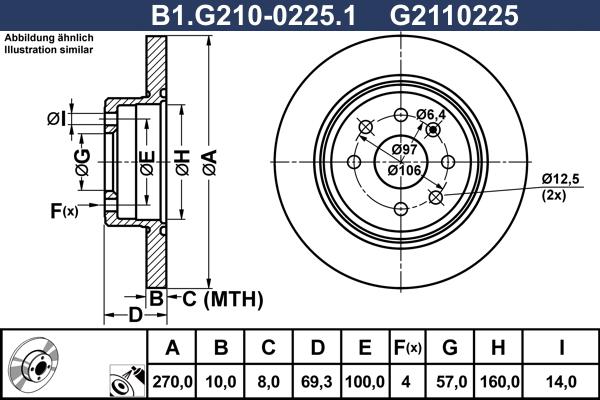 Galfer B1.G210-0225.1 - Тормозной диск autospares.lv