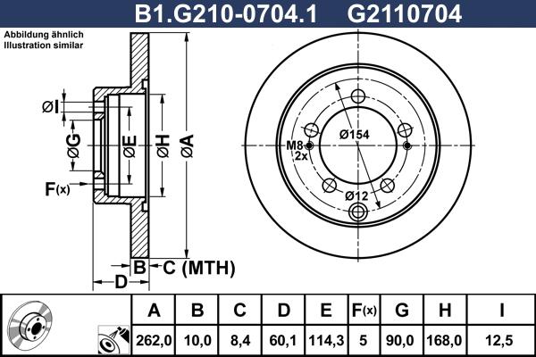 Galfer B1.G210-0704.1 - Тормозной диск autospares.lv