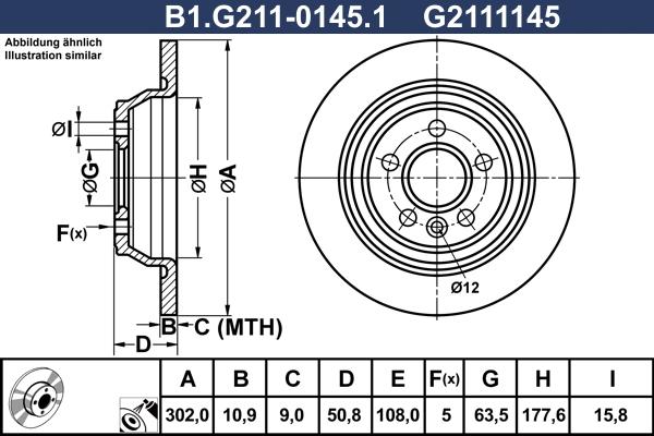 Galfer B1.G211-0145.1 - Тормозной диск autospares.lv