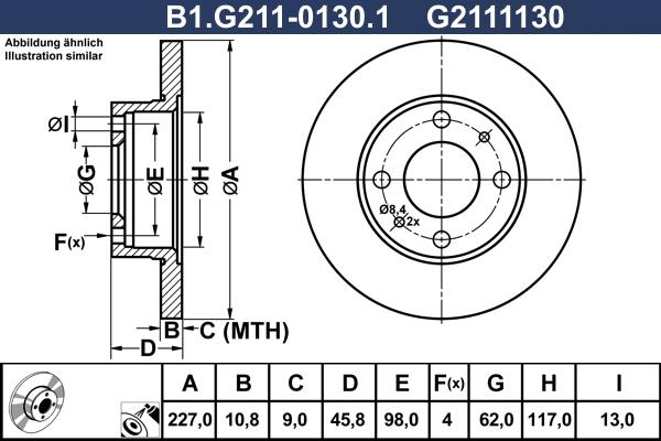 Galfer B1.G211-0130.1 - Тормозной диск autospares.lv