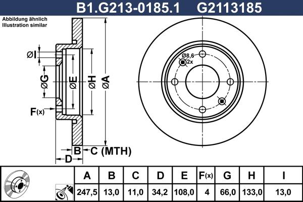 Galfer B1.G213-0185.1 - Тормозной диск autospares.lv