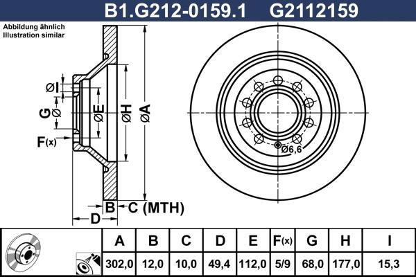 Galfer B1.G212-0159.1 - Тормозной диск autospares.lv