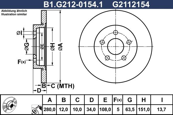 Galfer B1.G212-0154.1 - Тормозной диск autospares.lv