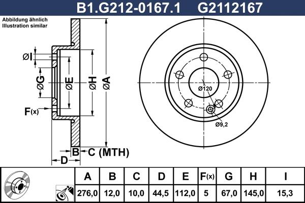 Galfer B1.G212-0167.1 - Тормозной диск autospares.lv