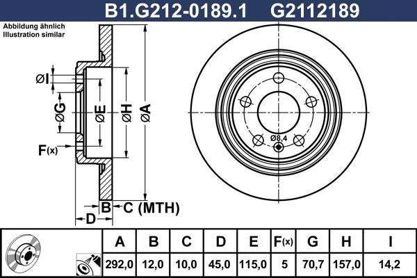 Galfer B1.G212-0189.1 - Тормозной диск autospares.lv