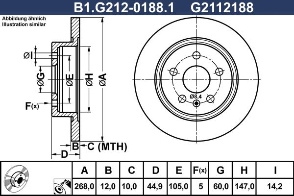 Galfer B1.G212-0188.1 - Тормозной диск autospares.lv