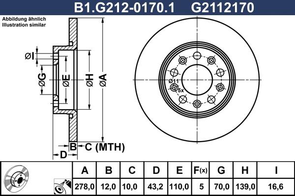 Galfer B1.G212-0170.1 - Тормозной диск autospares.lv