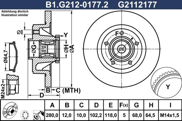 Galfer B1.G212-0177.2 - Тормозной диск autospares.lv