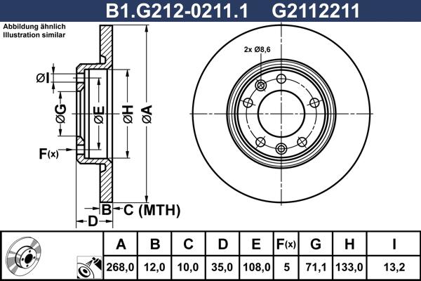 Galfer B1.G212-0211.1 - Тормозной диск autospares.lv