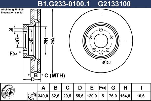 Galfer B1.G233-0100.1 - Тормозной диск autospares.lv