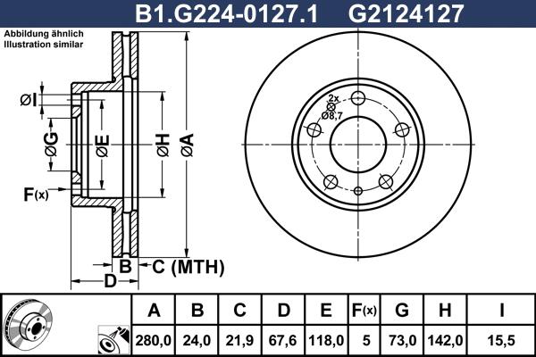 Galfer B1.G224-0127.1 - Тормозной диск autospares.lv