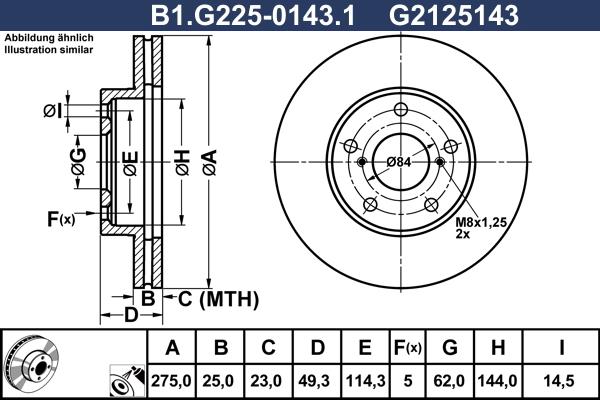 Galfer B1.G225-0143.1 - Тормозной диск autospares.lv