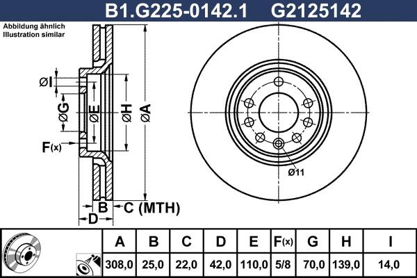 Galfer B1.G225-0142.1 - Тормозной диск autospares.lv