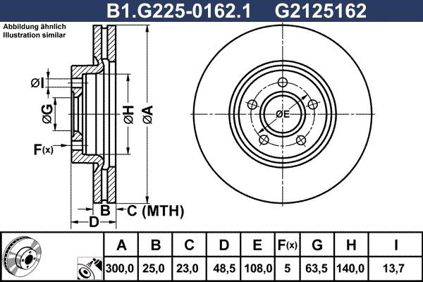 Galfer B1.G225-0162.1 - Тормозной диск autospares.lv