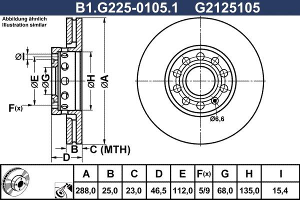 Galfer B1.G225-0105.1 - Тормозной диск autospares.lv