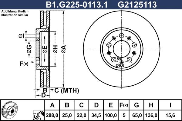 Galfer B1.G225-0113.1 - Тормозной диск autospares.lv