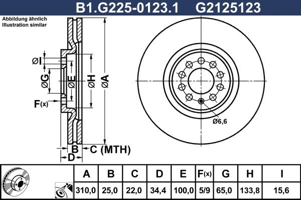 Galfer B1.G225-0123.1 - Тормозной диск autospares.lv