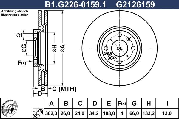 Galfer B1.G226-0159.1 - Тормозной диск autospares.lv