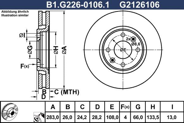 Galfer B1.G226-0106.1 - Тормозной диск autospares.lv