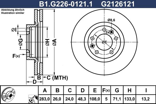 Galfer B1.G226-0121.1 - Тормозной диск autospares.lv