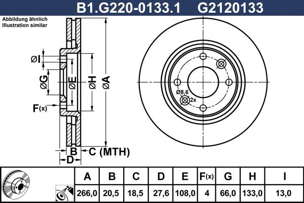 Galfer B1.G220-0133.1 - Тормозной диск autospares.lv
