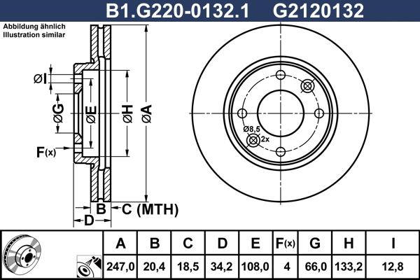 Galfer B1.G220-0132.1 - Тормозной диск autospares.lv