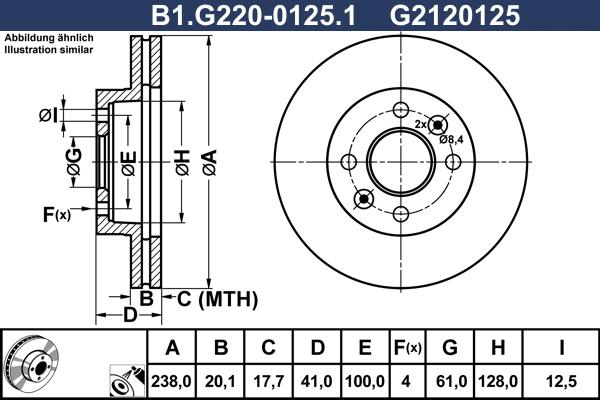 Galfer B1.G220-0125.1 - Тормозной диск autospares.lv