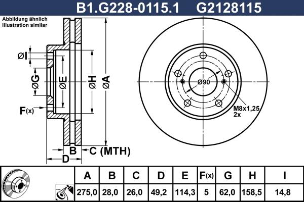 Galfer B1.G228-0115.1 - Тормозной диск autospares.lv