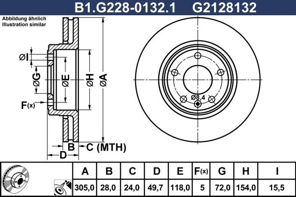 Galfer B1.G228-0132.1 - Тормозной диск autospares.lv