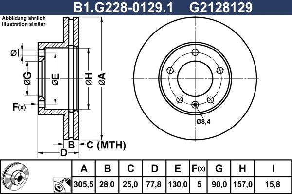 Galfer B1.G228-0129.1 - Тормозной диск autospares.lv