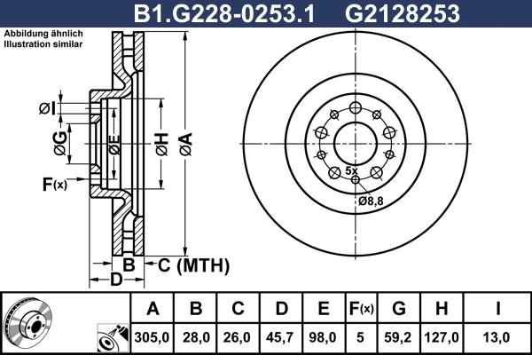 Galfer B1.G228-0253.1 - Тормозной диск autospares.lv
