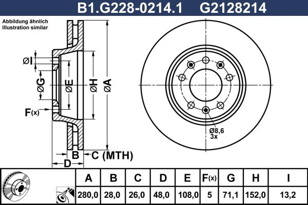 Galfer B1.G228-0214.1 - Тормозной диск autospares.lv