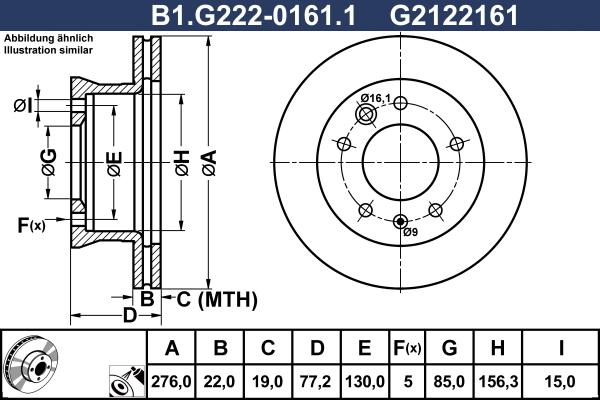 Galfer B1.G222-0161.1 - Тормозной диск autospares.lv