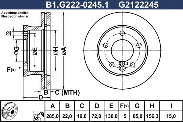 Galfer B1.G222-0245.1 - Тормозной диск autospares.lv