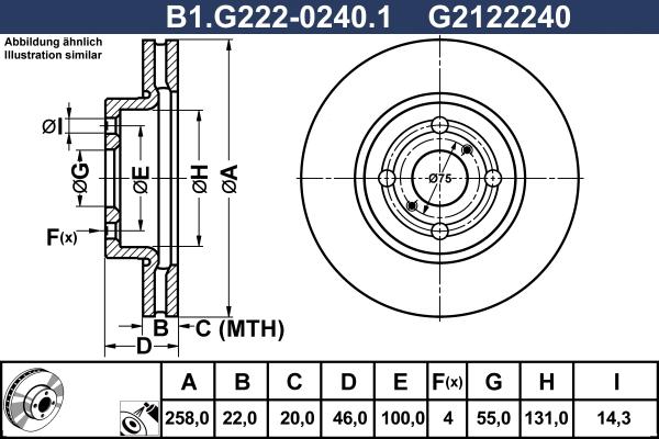 Galfer B1.G222-0240.1 - Тормозной диск autospares.lv