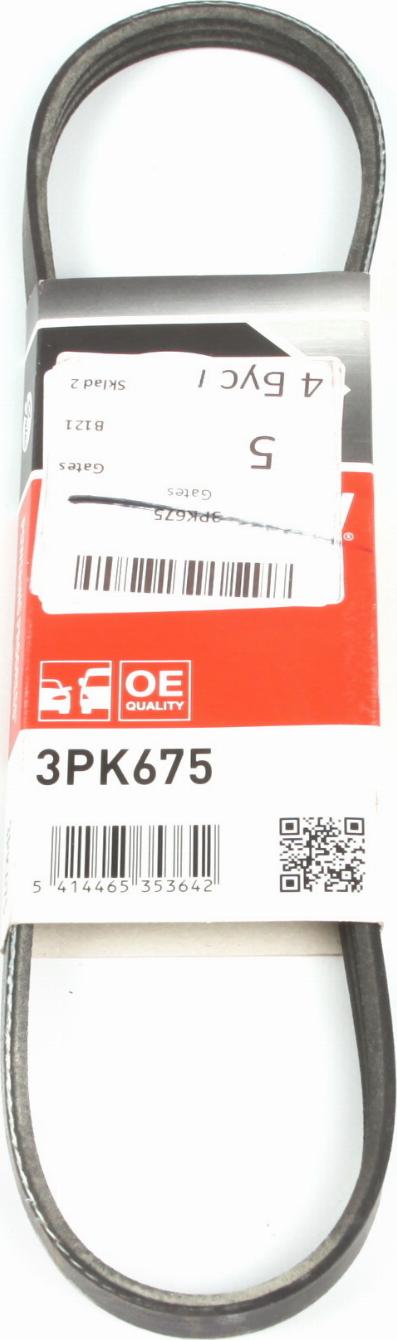 Gates 3PK675 - Поликлиновой ремень autospares.lv