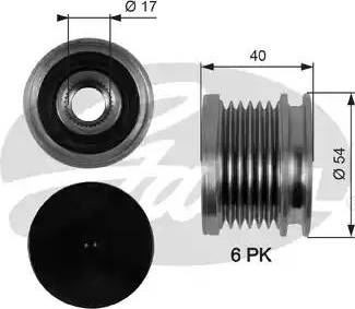 Gates OAP7099 - Шкив генератора, муфта autospares.lv