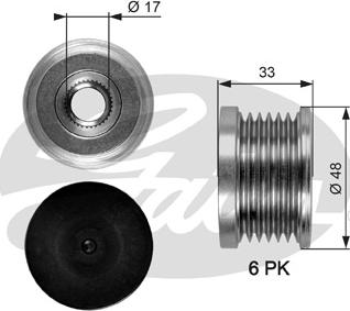 Gates OAP7054 - Шкив генератора, муфта autospares.lv