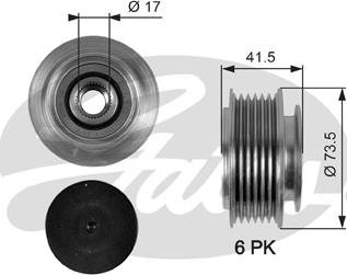 Gates OAP7066 - Шкив генератора, муфта autospares.lv