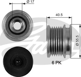 Gates OAP7060 - Шкив генератора, муфта autospares.lv