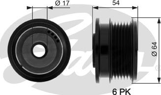 Gates OAP7083 - Шкив генератора, муфта autospares.lv