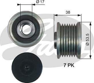 Gates OAP7190 - Шкив генератора, муфта autospares.lv