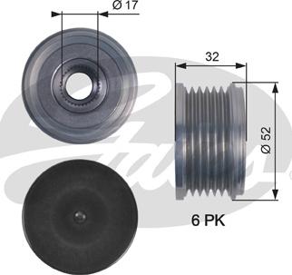 Gates OAP7140 - Шкив генератора, муфта autospares.lv