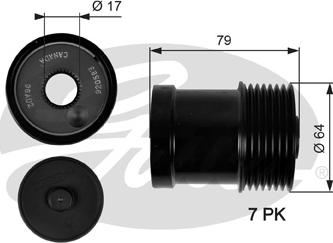 Gates OAP7104 - Шкив генератора, муфта autospares.lv