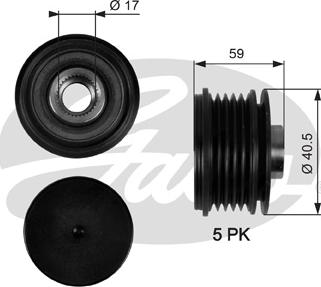 Gates OAP7107 - Шкив генератора, муфта autospares.lv