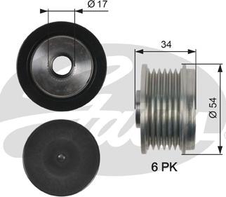 Gates OAP7135 - Шкив генератора, муфта autospares.lv