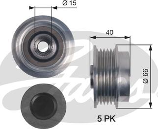 Gates OAP7121 - Шкив генератора, муфта autospares.lv