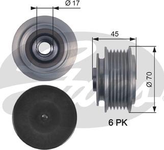 Gates OAP7128 - Шкив генератора, муфта autospares.lv